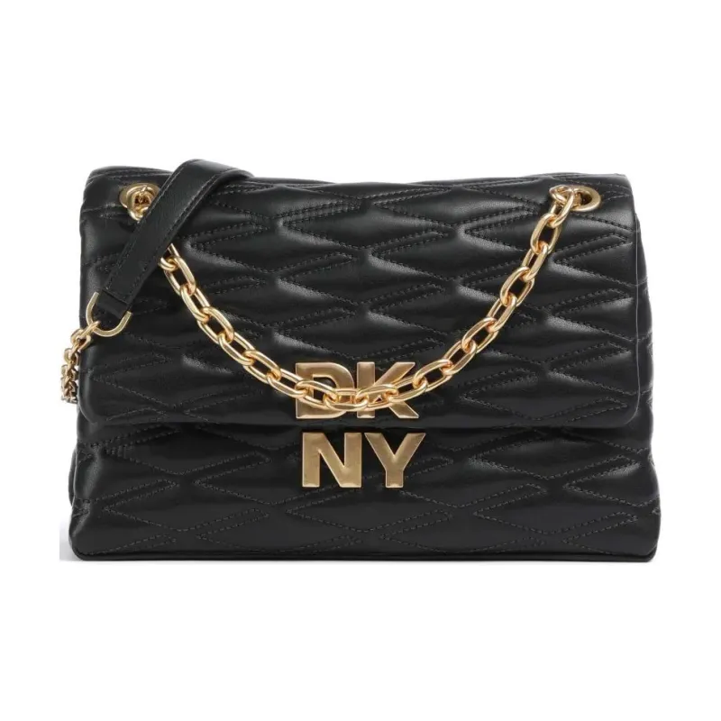DKNY Fine Grain Cow Leather Portable Crossbody Bag, Shoulder Bag Women's Black-0