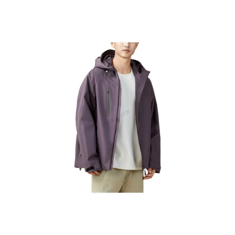 361° Windproof Wear Resistant Breathable Water Resistant Windbreaker Jacket Men's Dark Gray Purple-1