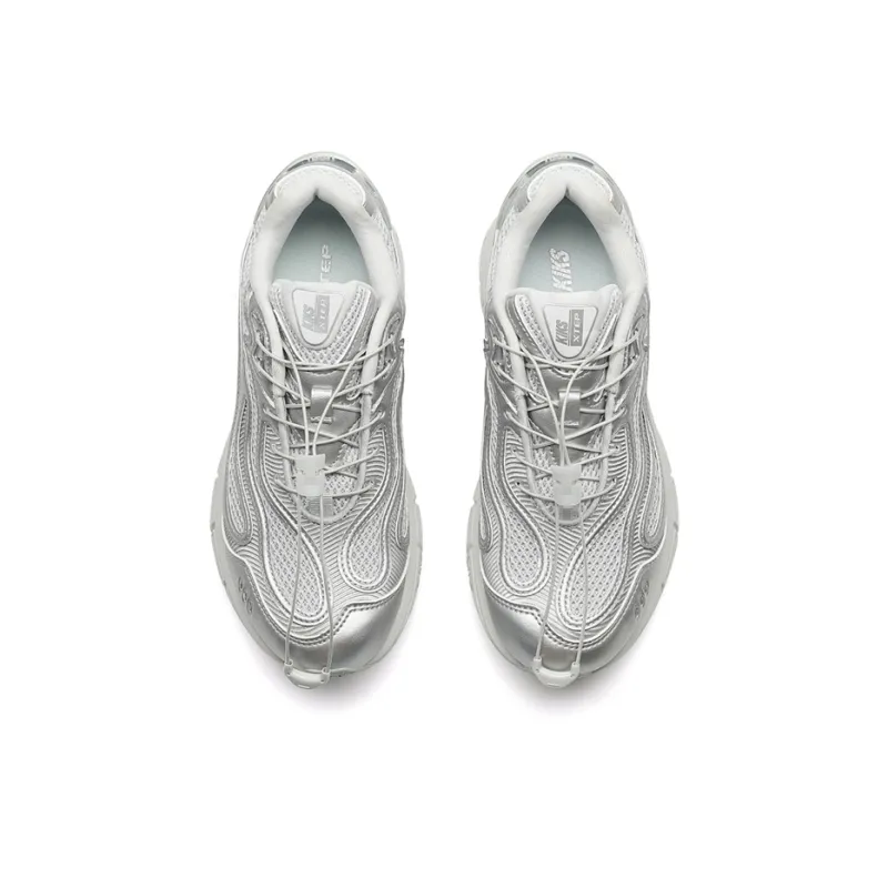 KIKS x XTEP Wind And Fire RETRO Abrasion Resistant Height Increasing Low Top Casual Shoes Men's Silver/Lunar Stone Gray-5