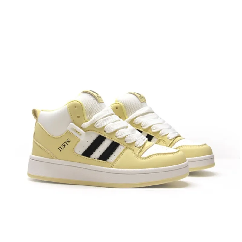 LIANGHUO High Top Skateboard Shoes Women's White Light Yellow Box Included-3