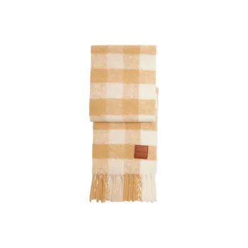 COACH Alpaca Knit Scarves Unisex Chalk White
