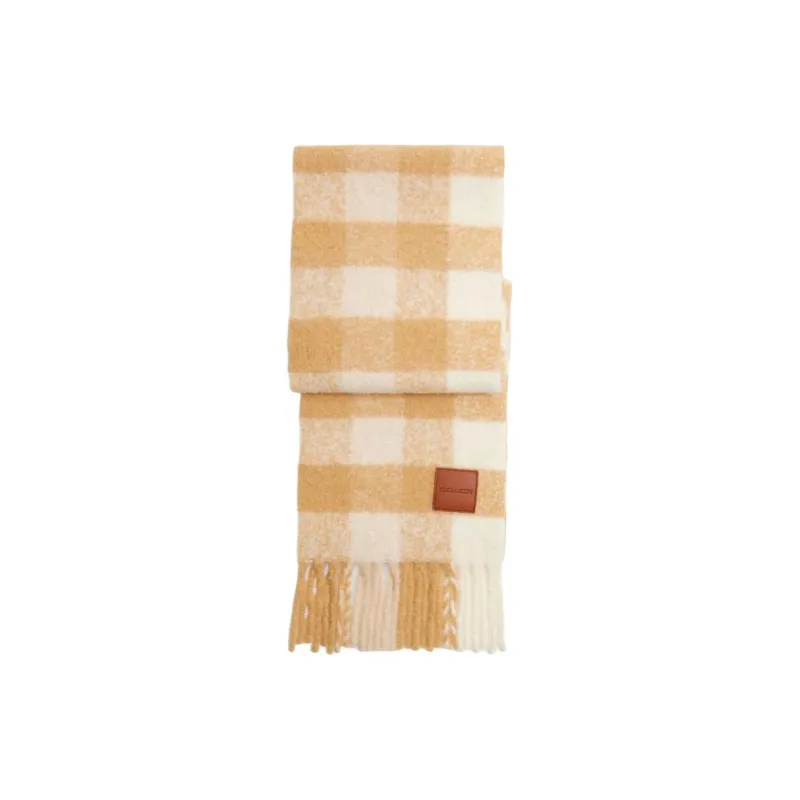 COACH Alpaca Knit Scarves Unisex Chalk White-0
