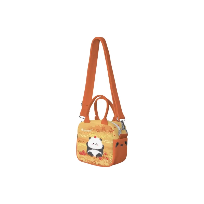 AOSONG Suede Tech Fabric Crossbody Bag Unisex Orange-Yellow Multicolor-1