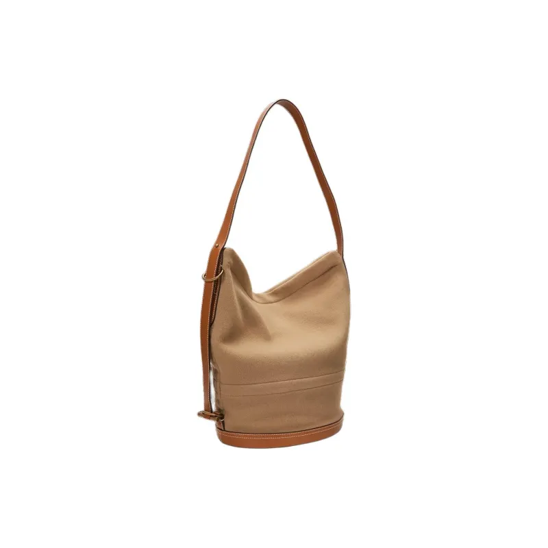 Polo Ralph Lauren Bellport Fabric Bucket Bag Handbag Shoulder Bag Crossbody Bag Women's Camel-1