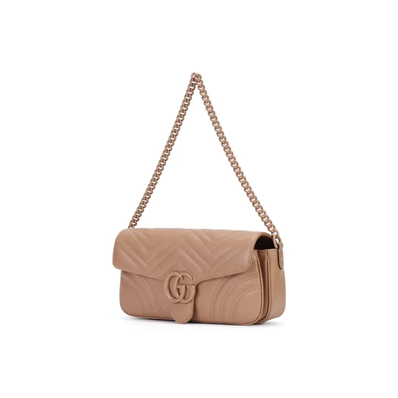 GUCCI GG Marmont Quilting Leather Crossbody Bag Shoulder Bag Women's Rose Pink-2