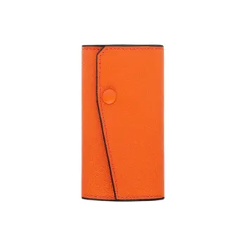 Valextra Solid Color Millepunte Calfskin Key Pouch Women's Lobster Red