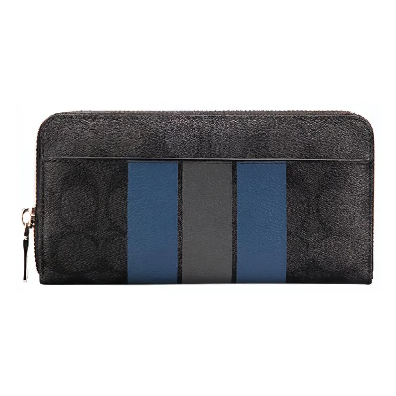 COACH Boxed Leather Wallet Trumpets Men's Black-1