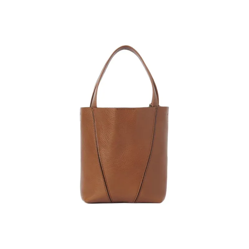 Chloe Cow Leather Tote Bag, Shopping Bag, Shoulder Bag, Crossbody Bag, Handbag Small Size Women's Clay Brown-3