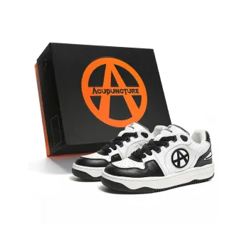 Acupuncture Skateboard Shoes Unisex Low Top Black White/White/Peach Pink/Mint Green