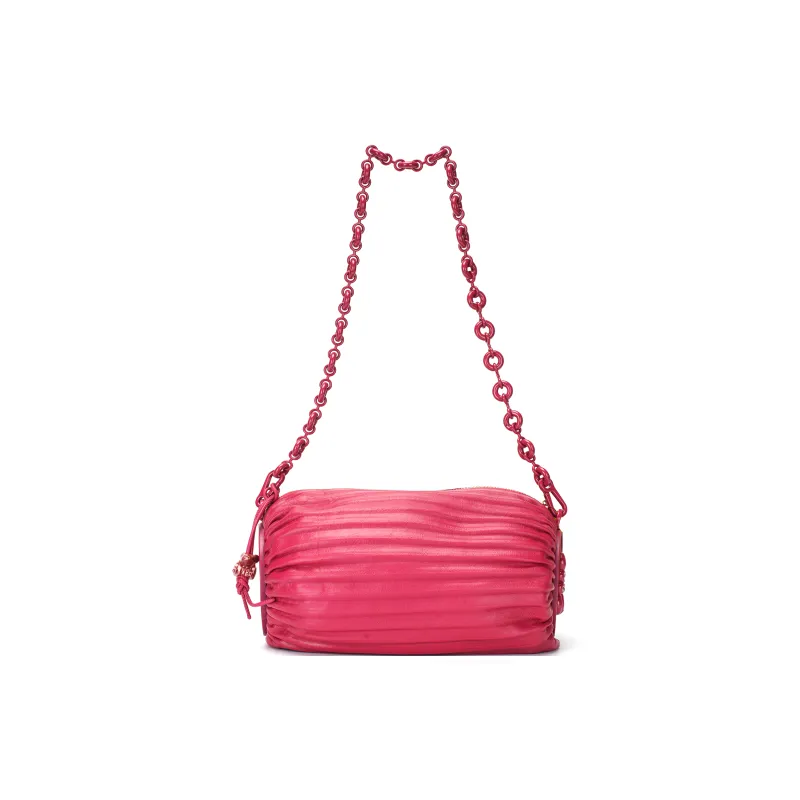LOEWE Bracelet Pouch In Pleated Nappa Ruby Red Glaze-1
