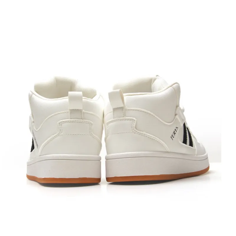 WJA Coverage Anti Slip And Wear Resistant Lightweight High Top Skateboard Shoes Women's White Black-2