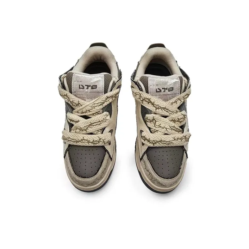 U.T.B Horizon001 Trailblazer Series Skateboard Shoes Unisex Low Top Beige/Coffee/Brown-2