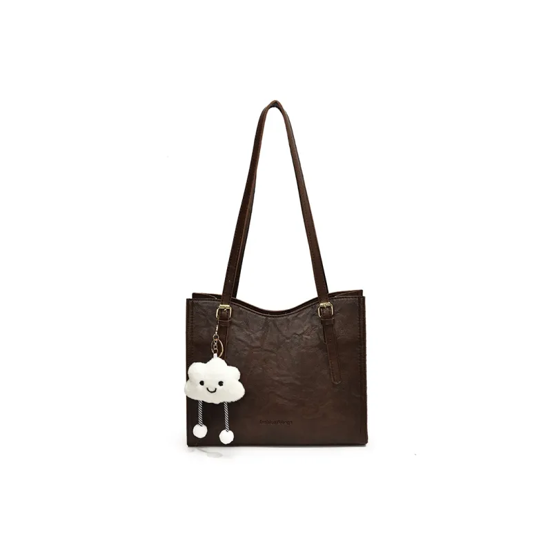 Morellybear PU Tote Bag, Shopping Bag, Handbag, Shoulder Bag Regular Women's Black/Coffee/Brown-2