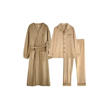 Xuan Liang Pajama Set Men's Large Wheat Warm Coffee