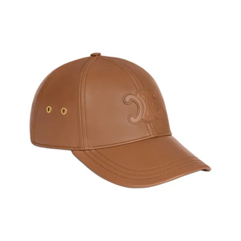 CELINE Triomphe Baseball Cap In Lambskin-1