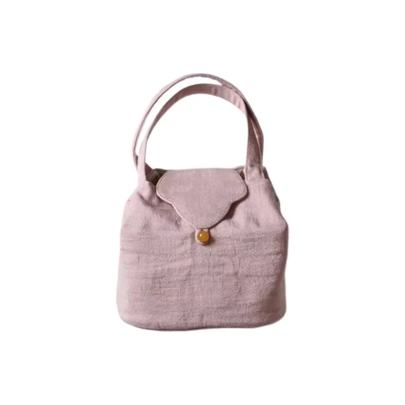 ALOENEY Linen Storage Bag Unisex White/Cyan/Purple/Pink-3