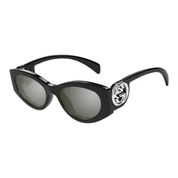 GUCCI Plastic Oval Sunglasses Unisex Black