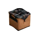 Rattan Square Tea Bag, Black