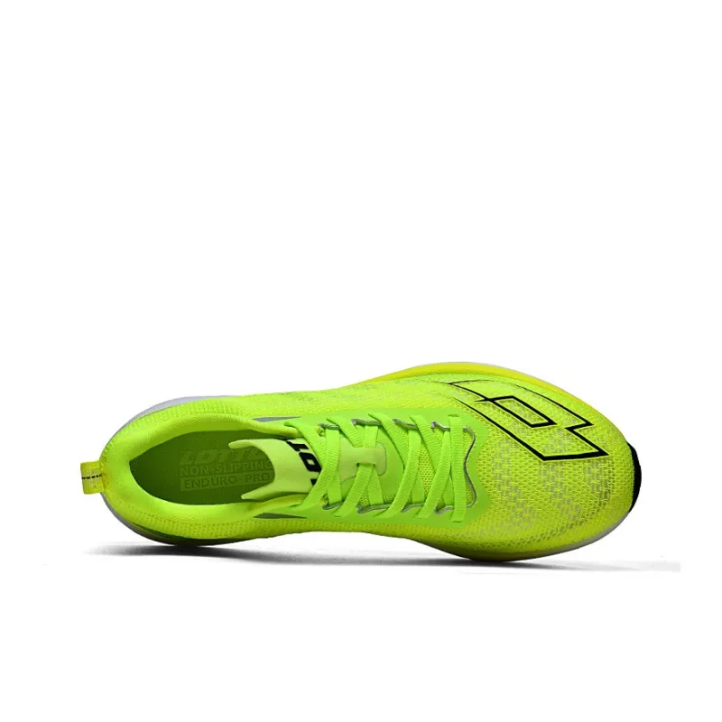 LOTTO Cushioning Rebound Wear-Resistant Low-Top Running Shoes Men's Neon Yellow-4
