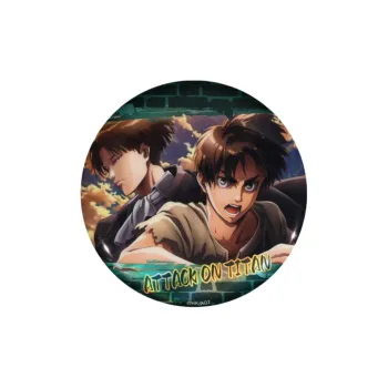 BOOM COMIC Eren Yeager, Levi Ackerman Attack On Titan S3 Brushed Craft, Laser, Badge, Levi Badges