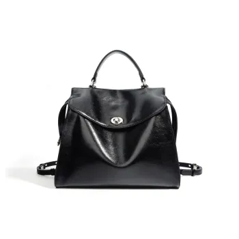 FAIRWHALE Cow Split Leather Carry Backpack Regular Women's Premium Black/Mocha/Latte Brown/Burgundy