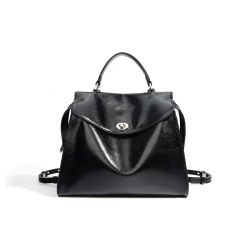 FAIRWHALE Cow Split Leather Carry Backpack Regular Women's Premium Black/Mocha/Latte Brown/Burgundy