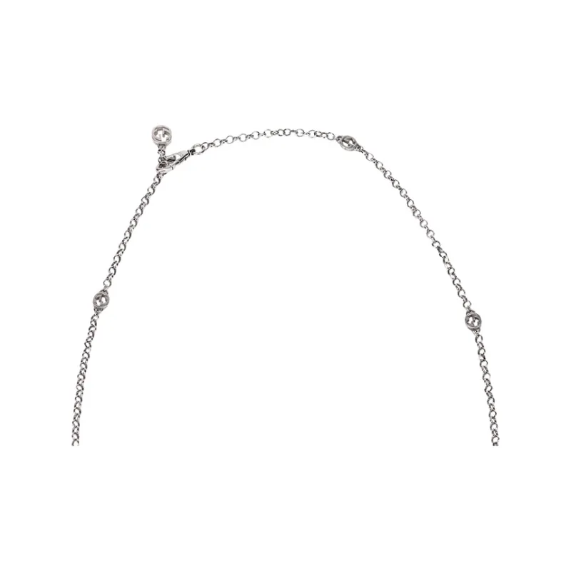 GUCCI Sterling Silver Interlocking G Pendant Necklace-3
