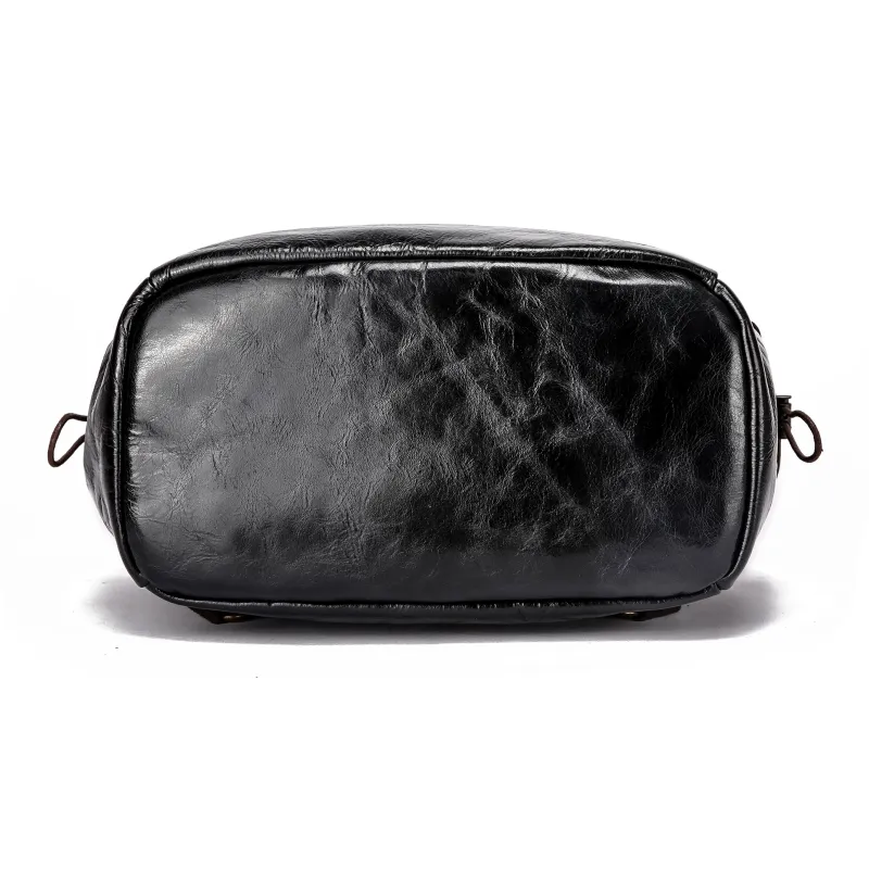 Ace Paul Top Grain Cow Leather Backpack Regular Unisex Black-5