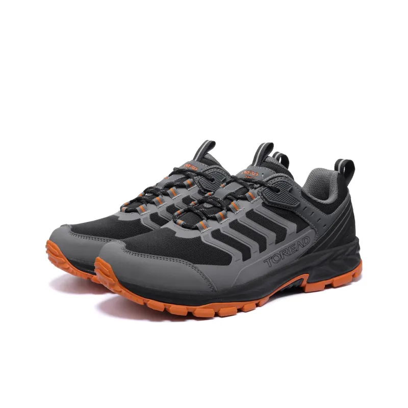 TOREAD Cushioned Slip Resistant Low Top Trekking Shoes Unisex Gray Black-1