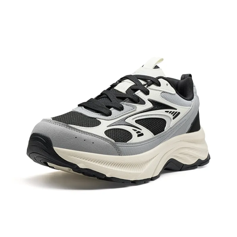 XTEP Height Increasing Coverage Low Top Chunky Sneakers Men's Elegant Gray/Light Gray/Black-2