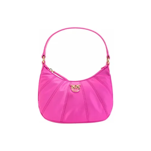 PINKO Leather Half Moon Bag Mahjong Bag Crossbody One Shoulder Handbag Mini Women's Fluorescent Magenta