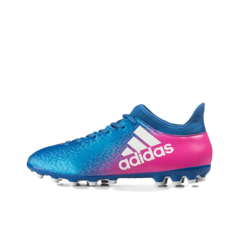 Adidas AG Rubber Short Studs Anti Slip Wear Resistant Soccer Shoes Men's Blue Pink-0