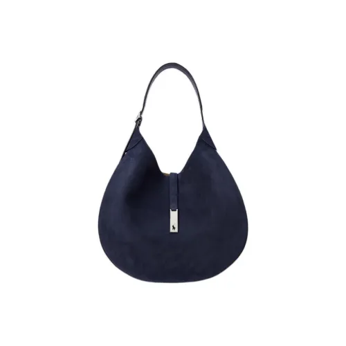 Polo Ralph Lauren Polo ID Nubuck Handbag Shoulder Bag Large Size Women's Black