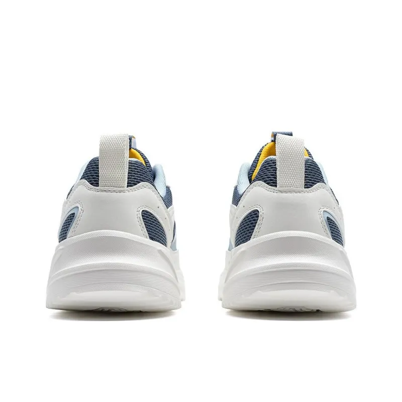 XTEP Anti-Slip Wear-Resistant Low-Top Chunky Sneakers Men's White Blue-4