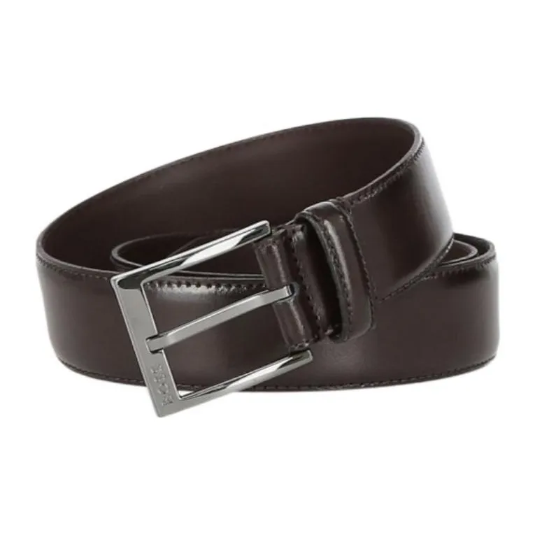 HUGO BOSS Cow Leather Belts Men's Brown 3.5CM-1