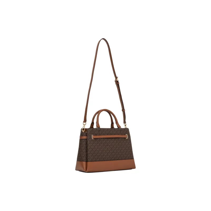MICHAEL KORS Coated Canvas Shoulder Bag, Crossbody Bag, Handbag Tubas Women's Brown-1