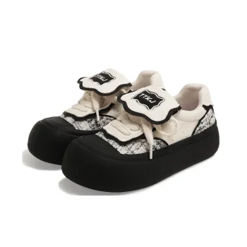 TTKJ Cushioned Wear Resistant Lightweight Height Increasing Low Top Casual Shoes Women's Oreo