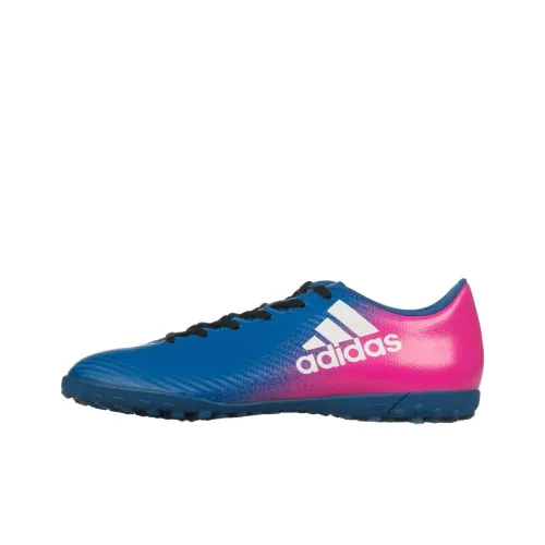 Adidas X 16.4 TF Rubber Broken Studs Anti Slip Wear Resistant Soccer Shoes Men's Blue Pink