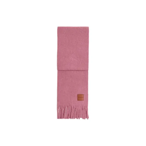 COACH Alpaca Knit Scarves Unisex Pink
