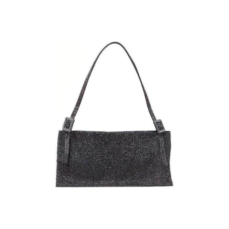 BENEDETTA BRUZZICHES Aluminum With Rhinestones Handbag Shoulder Bag Women's Black Silver-0