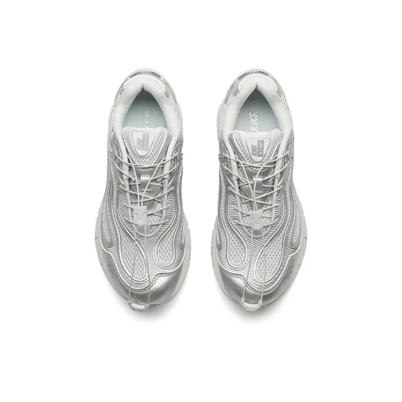 KIKS x XTEP Wind And Fire RETRO Wear-Resistant Height Increasing Low-Top Casual Shoes Women's Silver/Moonstone Gray-5