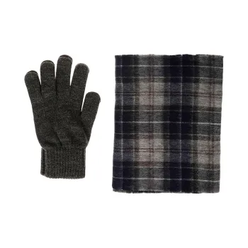 BARBOUR Wool Knit Scarves Men's Gray