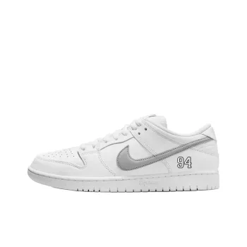 Nike Sb Dunk Low Supreme 94 White Metallic Silver