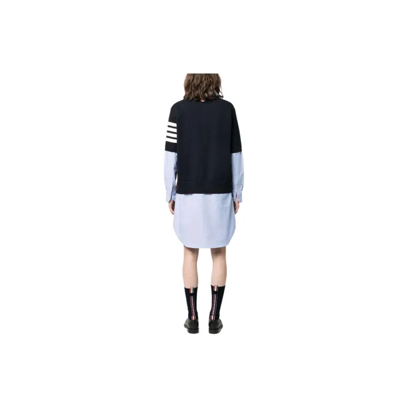 THOM BROWNE Long Sleeved Dresses Women's Blue-4