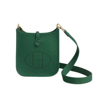 HERMES Evelyne Clemence Cow Leather Evelyn Shoulder Bag, Crossbody Bag Mini Women's Medium Green