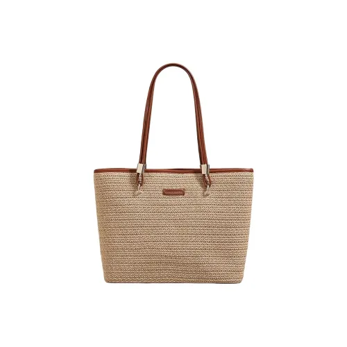 PESASRIE Straw Woven Shoulder Bag Regular Women's Brown