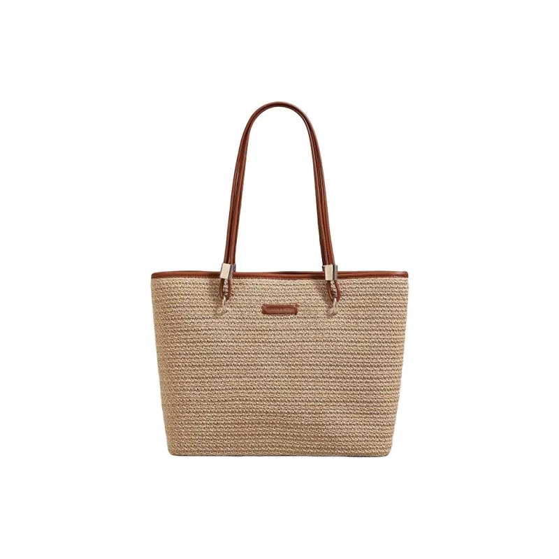 PESASRIE Straw Woven Shoulder Bag Regular Women's Brown-0