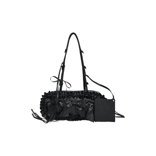 NOMK PU Shoulder Bag Portable Boston Women's Black