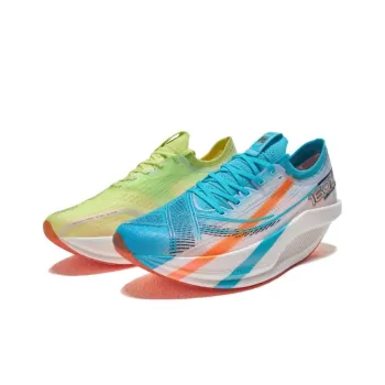 XTEP 160X 6.0 Monster Cushioning Slip Resistant Rebound Low Top Carbon Plate Running Shoes Men's Blue Green Mismatched