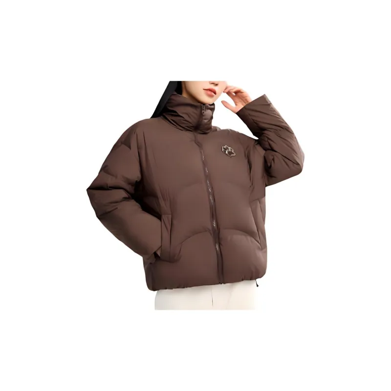 QIAODAN Sports Life Collection Down Jacket Women's Gray Brown Tan-2
